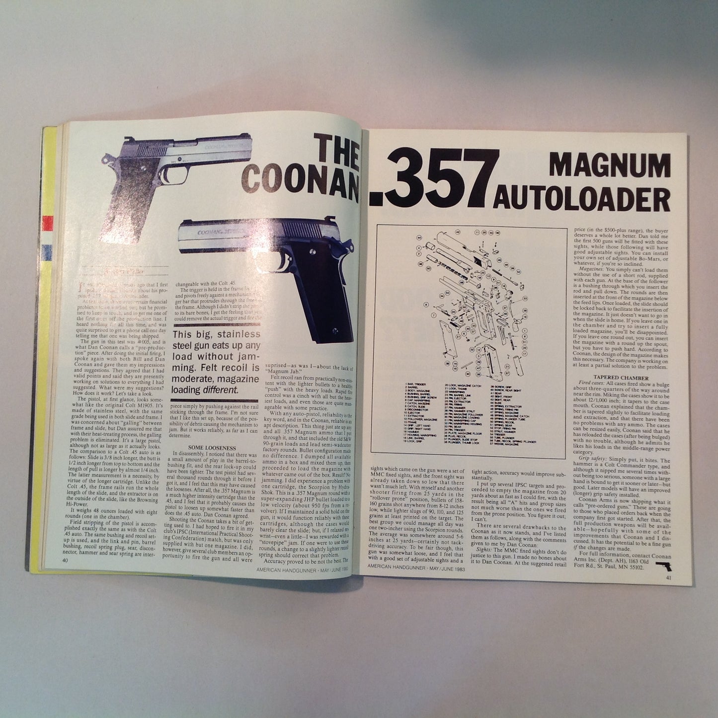 Vintage May/Jun 1983 American Handgunner Magazine Service Pistol Controversy PPC Revolvers Coonan .357 Auto Pistol Dump the .38 Special?