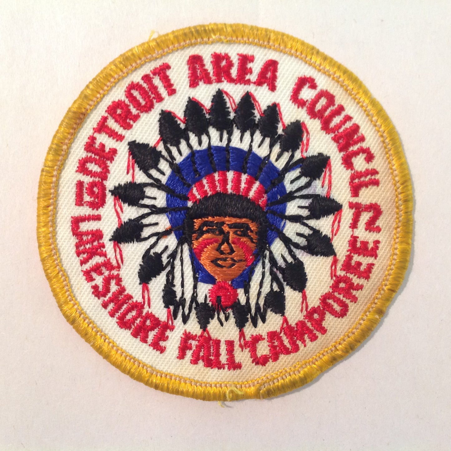 Vintage BSA Boy Scouts America Patch 1972 Lakeshore Fall Camporee DAC Chief's Head
