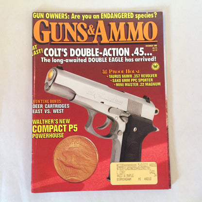 Vintage Dec 1989 Guns & Ammo Magazine Colt's Double-Action .45