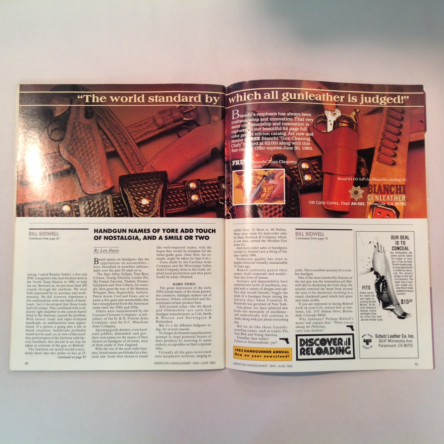 Vintage May/Jun 1983 American Handgunner Magazine Service Pistol Controversy PPC Revolvers Coonan .357 Auto Pistol Dump the .38 Special?