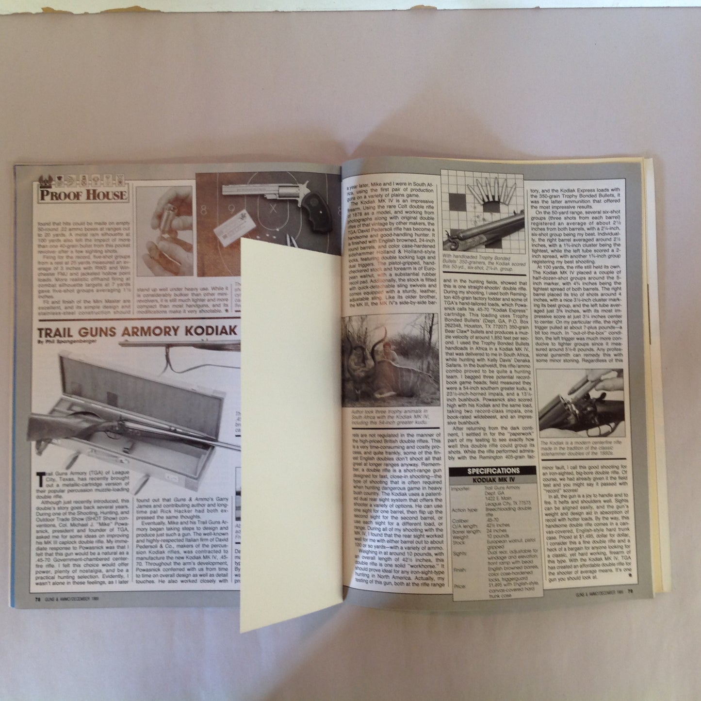 Vintage Dec 1989 Guns & Ammo Magazine Colt's Double-Action .45