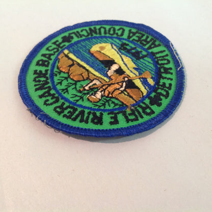 Vintage 1975 BSA Boy Scouts America Patch Rifle River Canoe Base Detroit Area Council