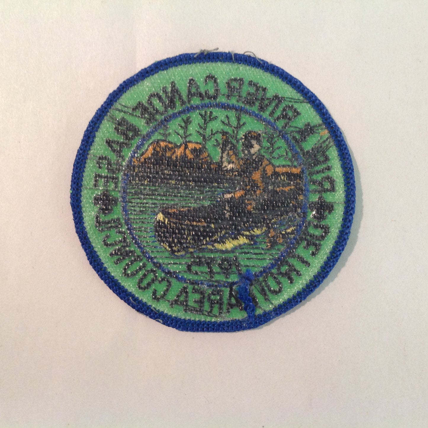 Vintage 1975 BSA Boy Scouts America Patch Rifle River Canoe Base Detroit Area Council