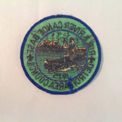 Vintage 1975 BSA Boy Scouts America Patch Rifle River Canoe Base Detroit Area Council