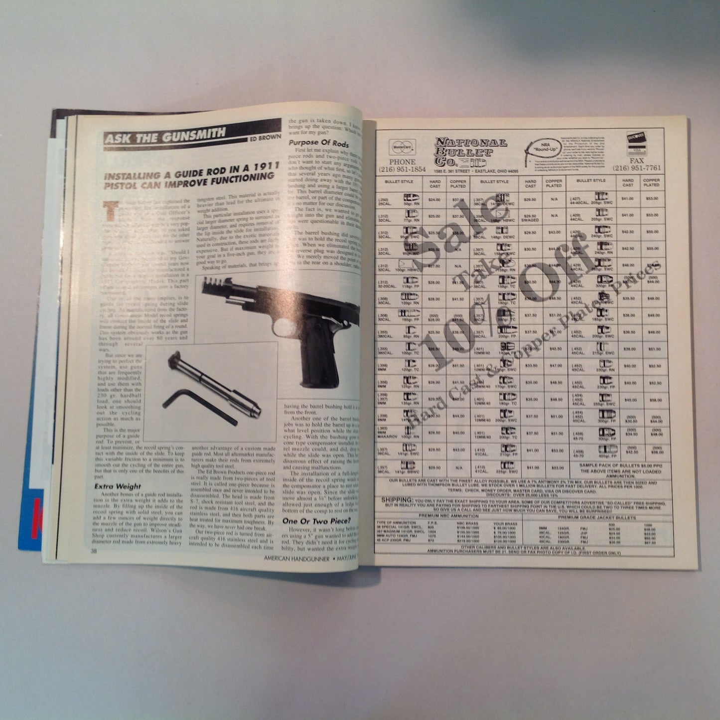 Vintage May/Jun 1995 American Handgunner Magazine Exclusive New FBI .45 World's Greatest Gun Show Torture Testing S&W Sigma