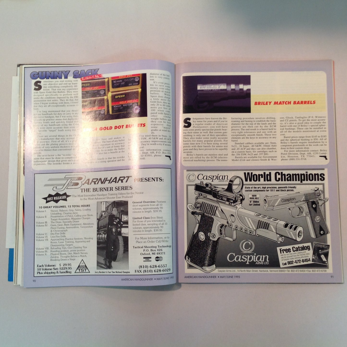 Vintage May/Jun 1995 American Handgunner Magazine Exclusive New FBI .45 World's Greatest Gun Show Torture Testing S&W Sigma