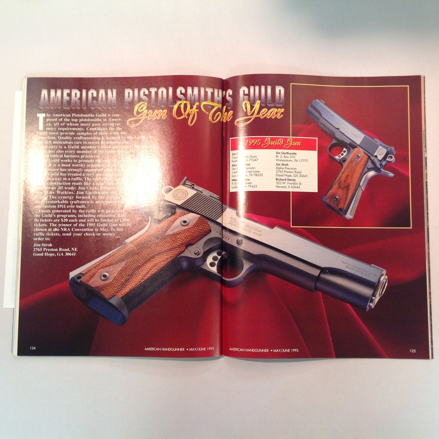 Vintage May/Jun 1995 American Handgunner Magazine Exclusive New FBI .45 World's Greatest Gun Show Torture Testing S&W Sigma