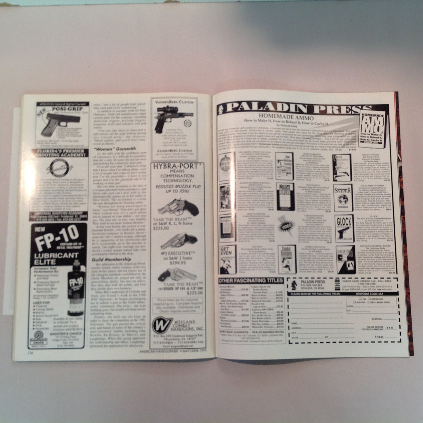 Vintage May/Jun 1995 American Handgunner Magazine Exclusive New FBI .45 World's Greatest Gun Show Torture Testing S&W Sigma