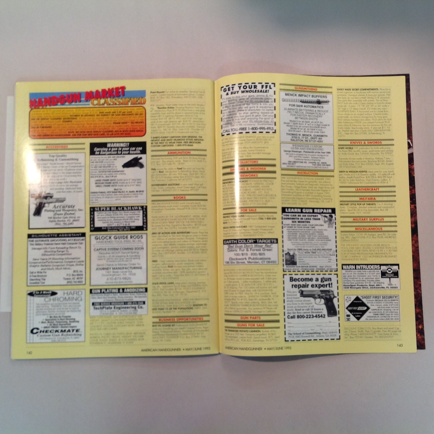 Vintage May/Jun 1995 American Handgunner Magazine Exclusive New FBI .45 World's Greatest Gun Show Torture Testing S&W Sigma