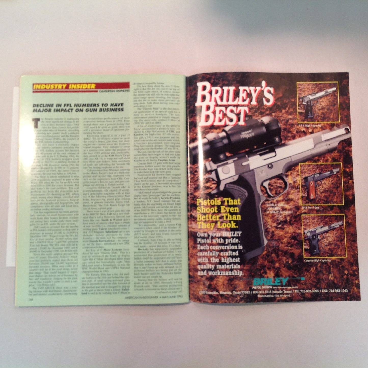 Vintage May/Jun 1995 American Handgunner Magazine Exclusive New FBI .45 World's Greatest Gun Show Torture Testing S&W Sigma