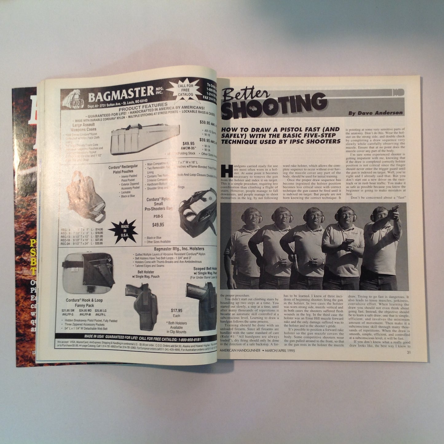 Vintage Mar/Apr 1995 American Handgunner Magazine Self-Defense .45 IPSC Nationals Guns of Tombstone Handgun Hunting Down Under