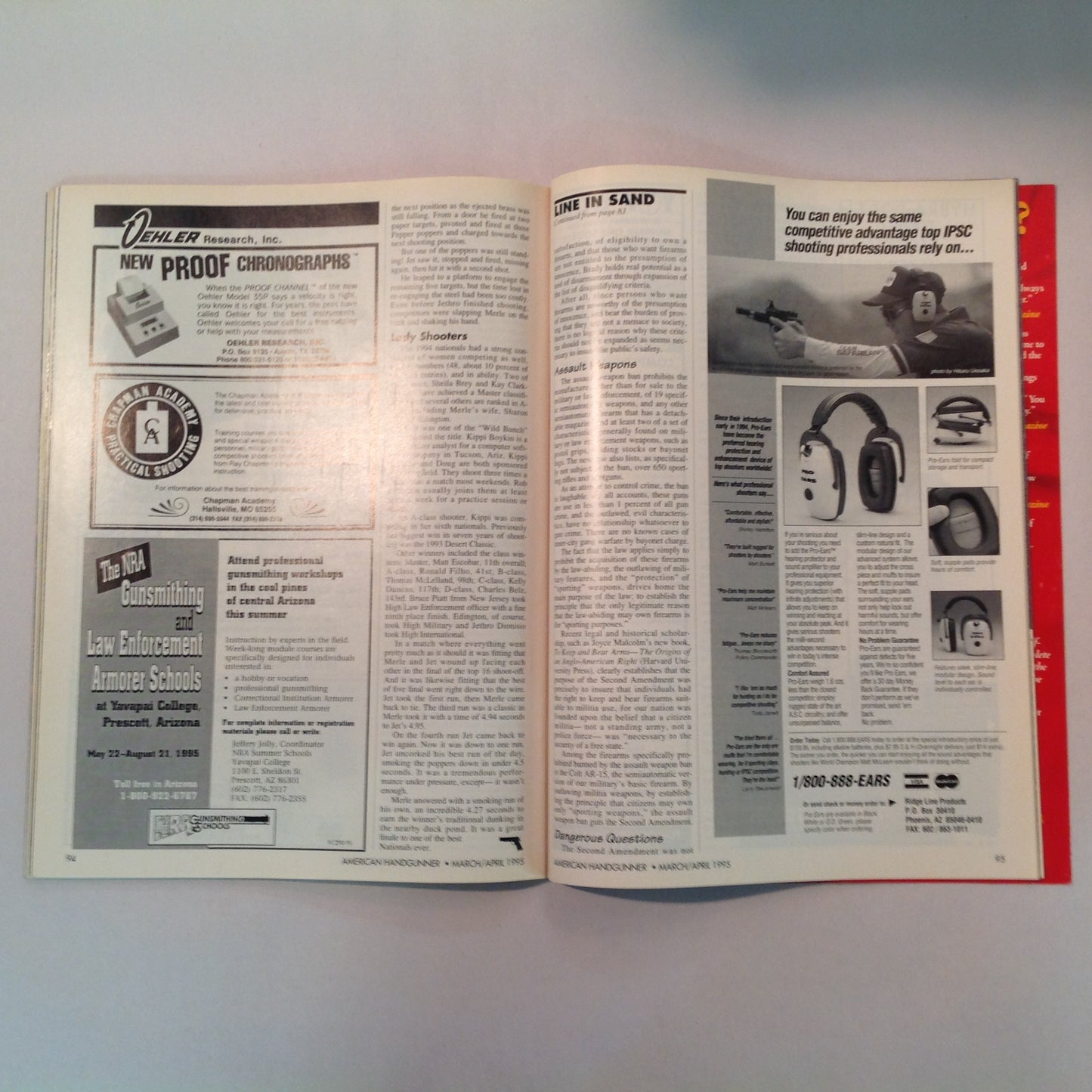 Vintage Mar/Apr 1995 American Handgunner Magazine Self-Defense .45 IPSC Nationals Guns of Tombstone Handgun Hunting Down Under