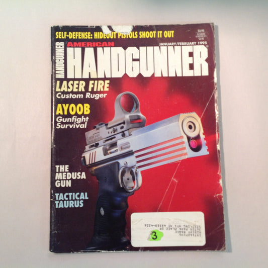 Vintage Jan/Feb 1995 American Handgunner Magazine Laser Fire Custom Ruger AYOOB Gunfight Survival The Medusa Gun Tactical Taurus