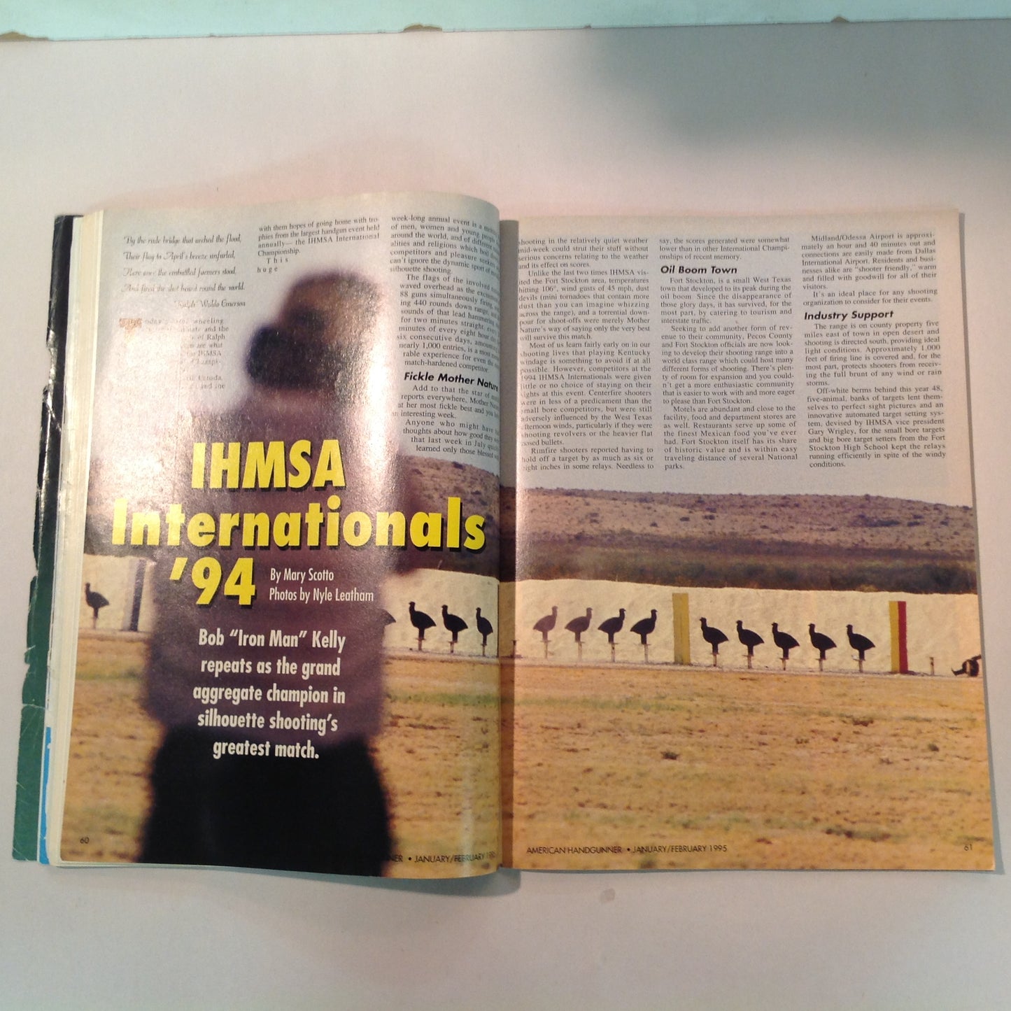 Vintage Jan/Feb 1995 American Handgunner Magazine Laser Fire Custom Ruger AYOOB Gunfight Survival The Medusa Gun Tactical Taurus