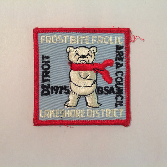 Vintage BSA Boys Scouts of America Patch DAC Frost Bite Frolic 1975 Lakeshore District