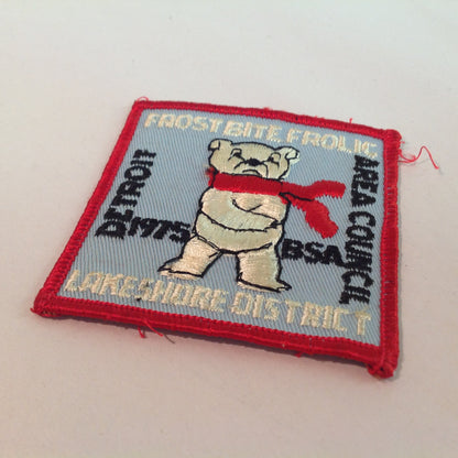Vintage BSA Boys Scouts of America Patch DAC Frost Bite Frolic 1975 Lakeshore District
