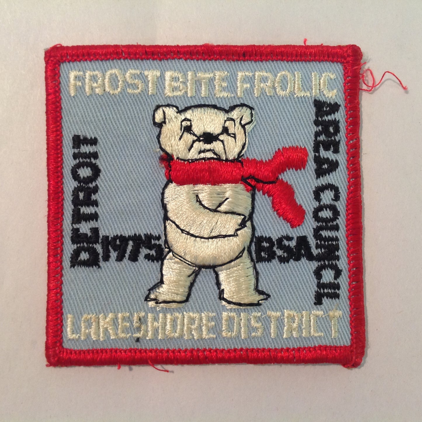 Vintage BSA Boys Scouts of America Patch DAC Frost Bite Frolic 1975 Lakeshore District