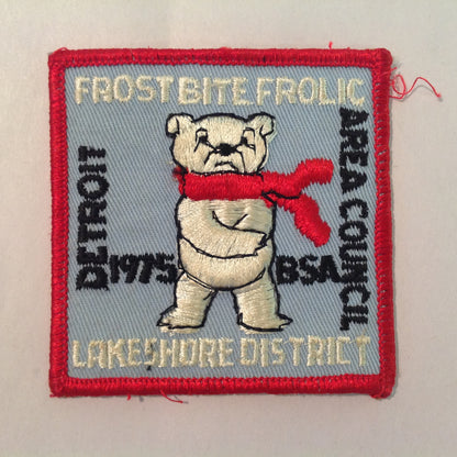 Vintage BSA Boys Scouts of America Patch DAC Frost Bite Frolic 1975 Lakeshore District