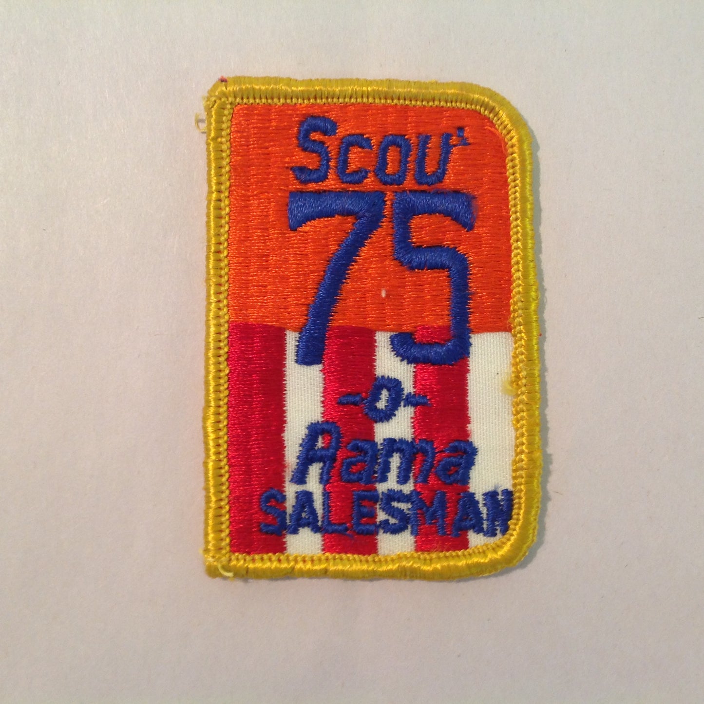 Vintage 1975 Boy Scouts of America BSA Patch Scout-0-Rama 75 Salesman Rectangle