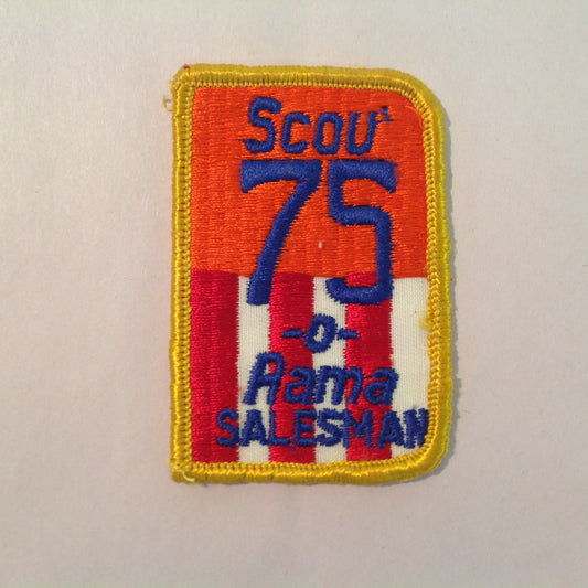 Vintage 1975 Boy Scouts of America BSA Patch Scout-0-Rama 75 Salesman Rectangle