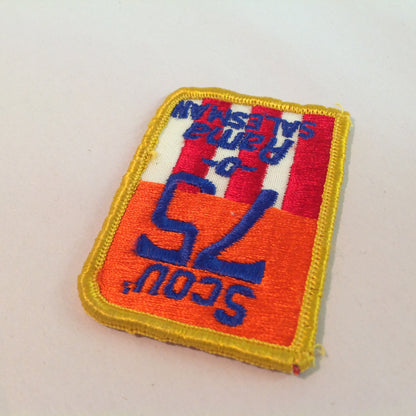 Vintage 1975 Boy Scouts of America BSA Patch Scout-0-Rama 75 Salesman Rectangle