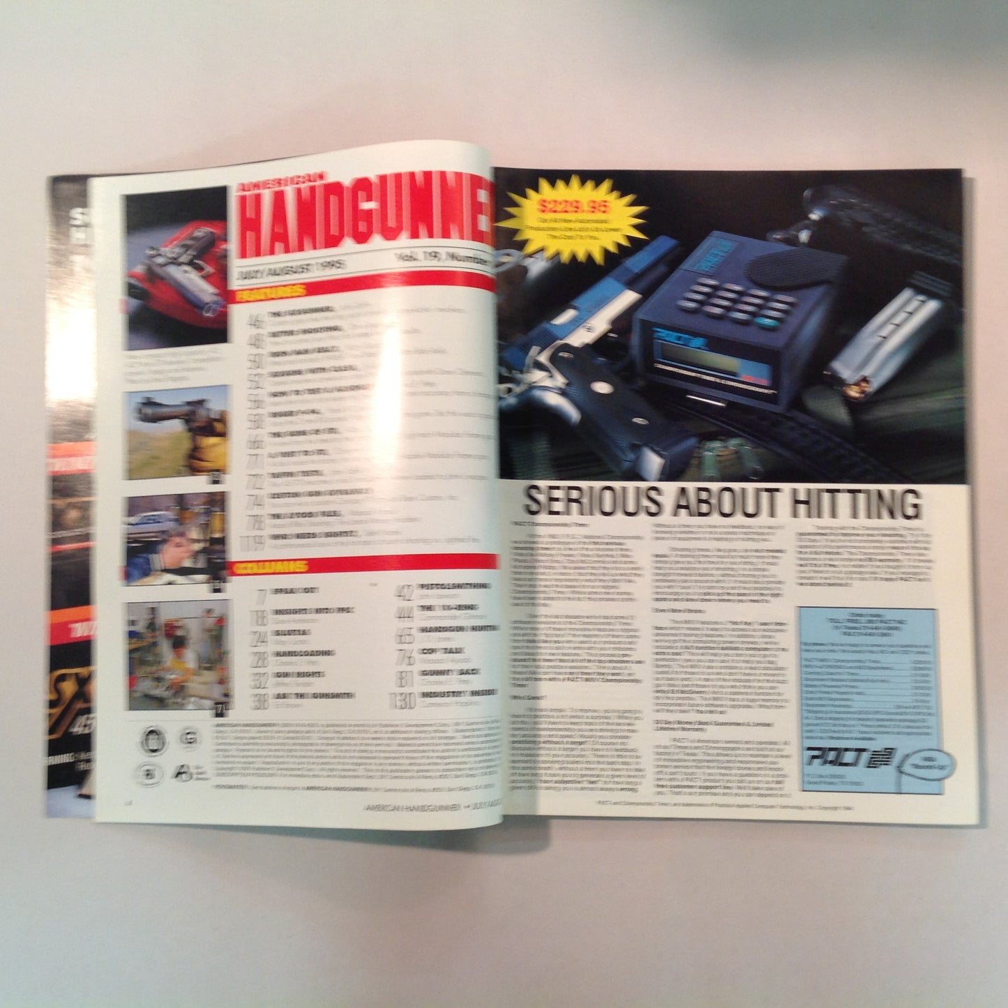 Vintage Jul/Aug 1995 American Handgunner Magazine Fat Mag .45 Sixguns With Class How to Test a Handgun Ruger P-94 9mm