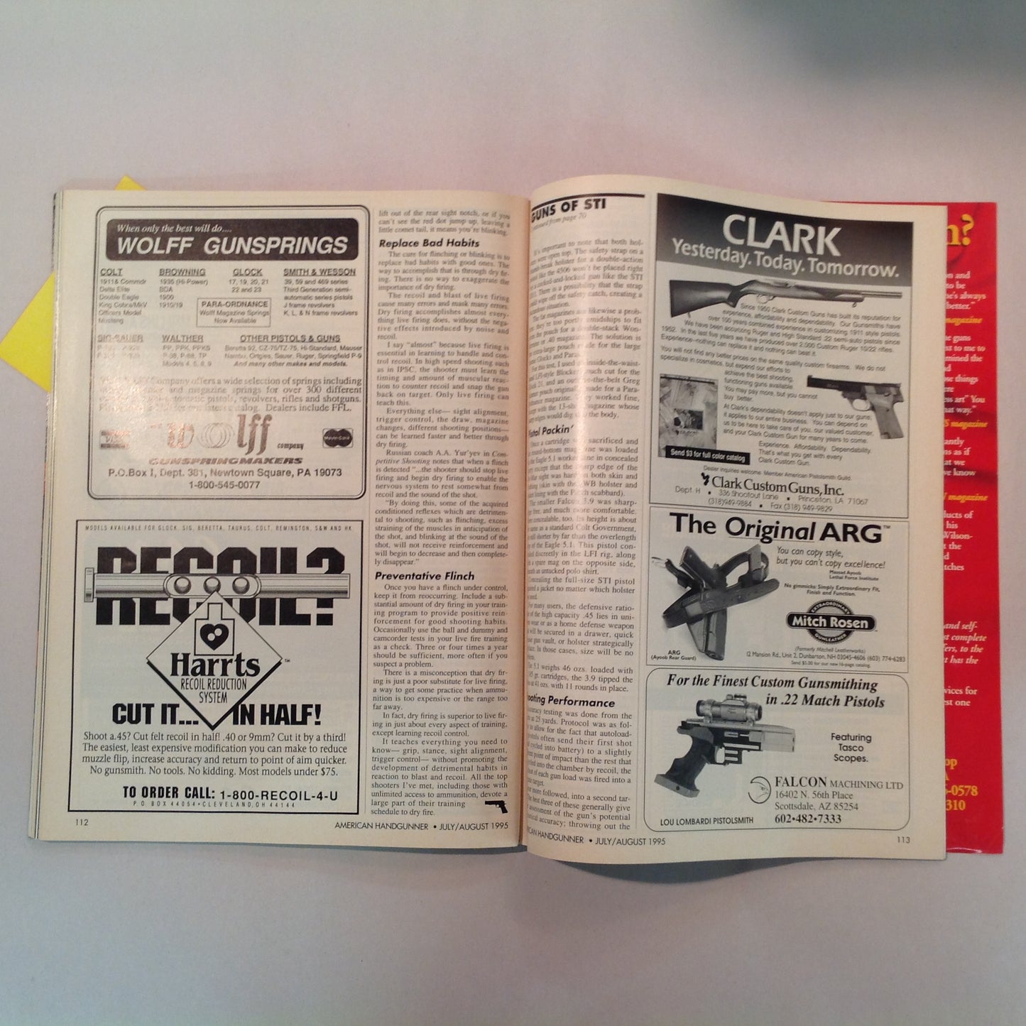 Vintage Jul/Aug 1995 American Handgunner Magazine Fat Mag .45 Sixguns With Class How to Test a Handgun Ruger P-94 9mm
