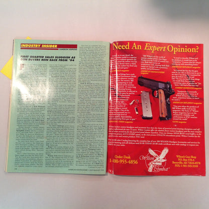 Vintage Jul/Aug 1995 American Handgunner Magazine Fat Mag .45 Sixguns With Class How to Test a Handgun Ruger P-94 9mm