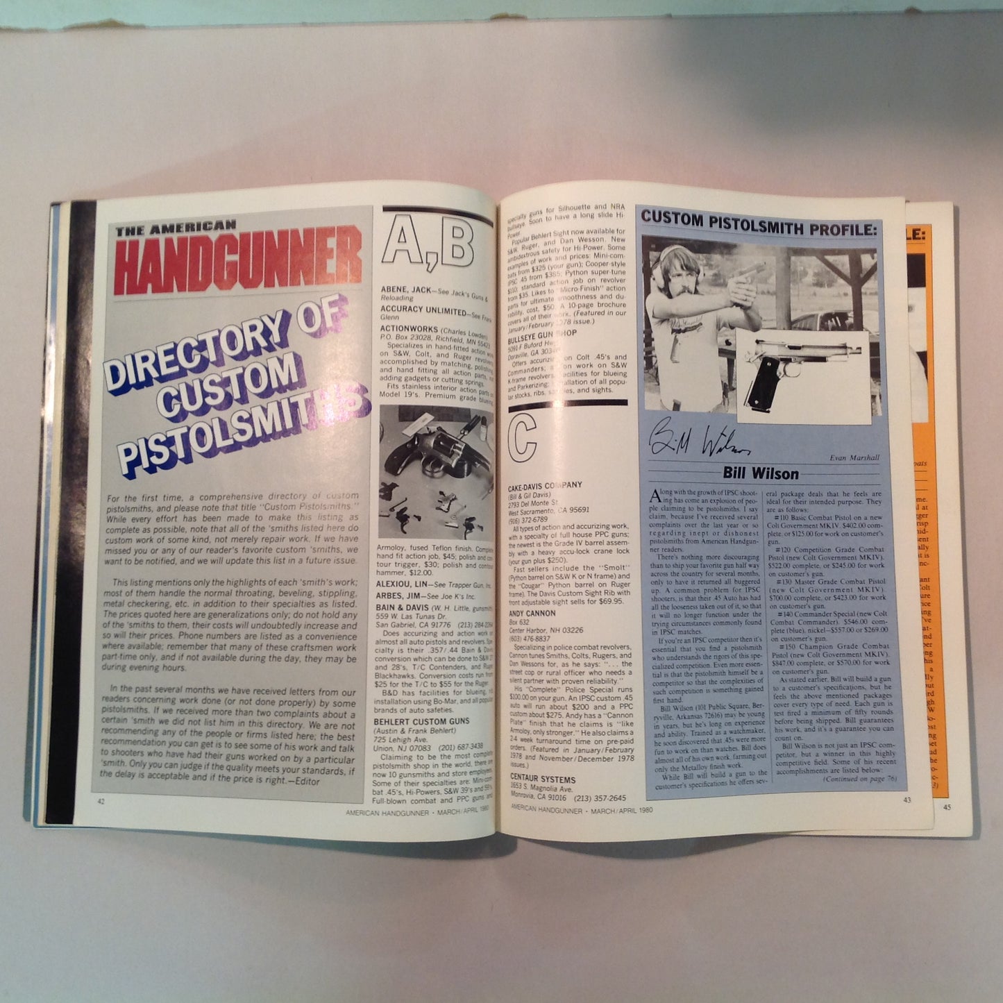 Vintage Mar/Apr 1980 The American Handgunner Magazine S&W M-29 Vs Ruger Super Blackhawk Custom Pistolsmith Directory New GI 9mm?
