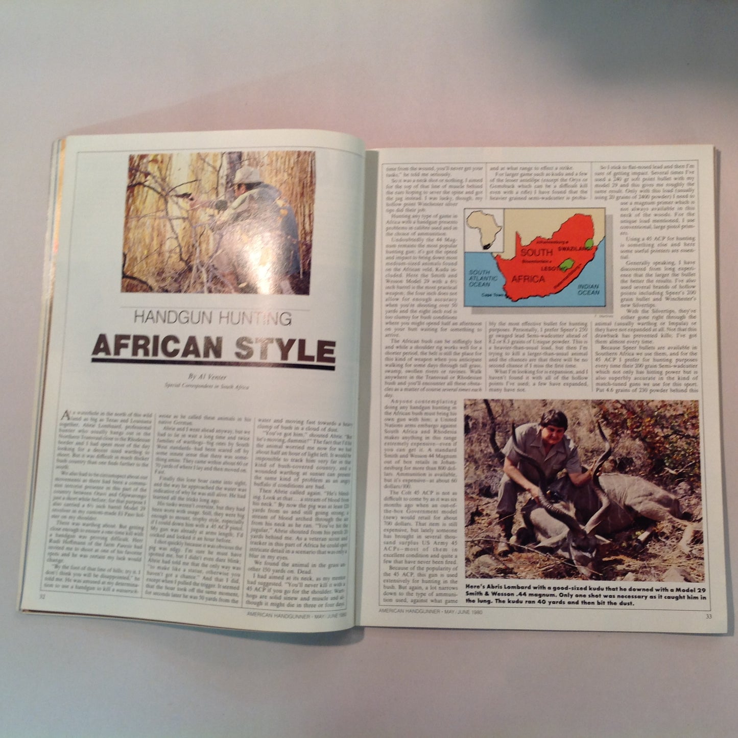 Vintage May/Jun 1980 The American Handgunner Magazine Guns and Gear IHMS Handgun Hunting African Style C.O.P. & TP-70 Winning Techniques