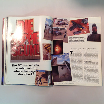 Vintage Jan/Feb 1996 American Handgunner Magazine Street Survival Ultra Compact .45 Club 10 Die Yuppie Scum!