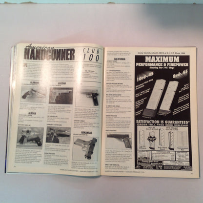Vintage Jan/Feb 1996 American Handgunner Magazine Street Survival Ultra Compact .45 Club 10 Die Yuppie Scum!