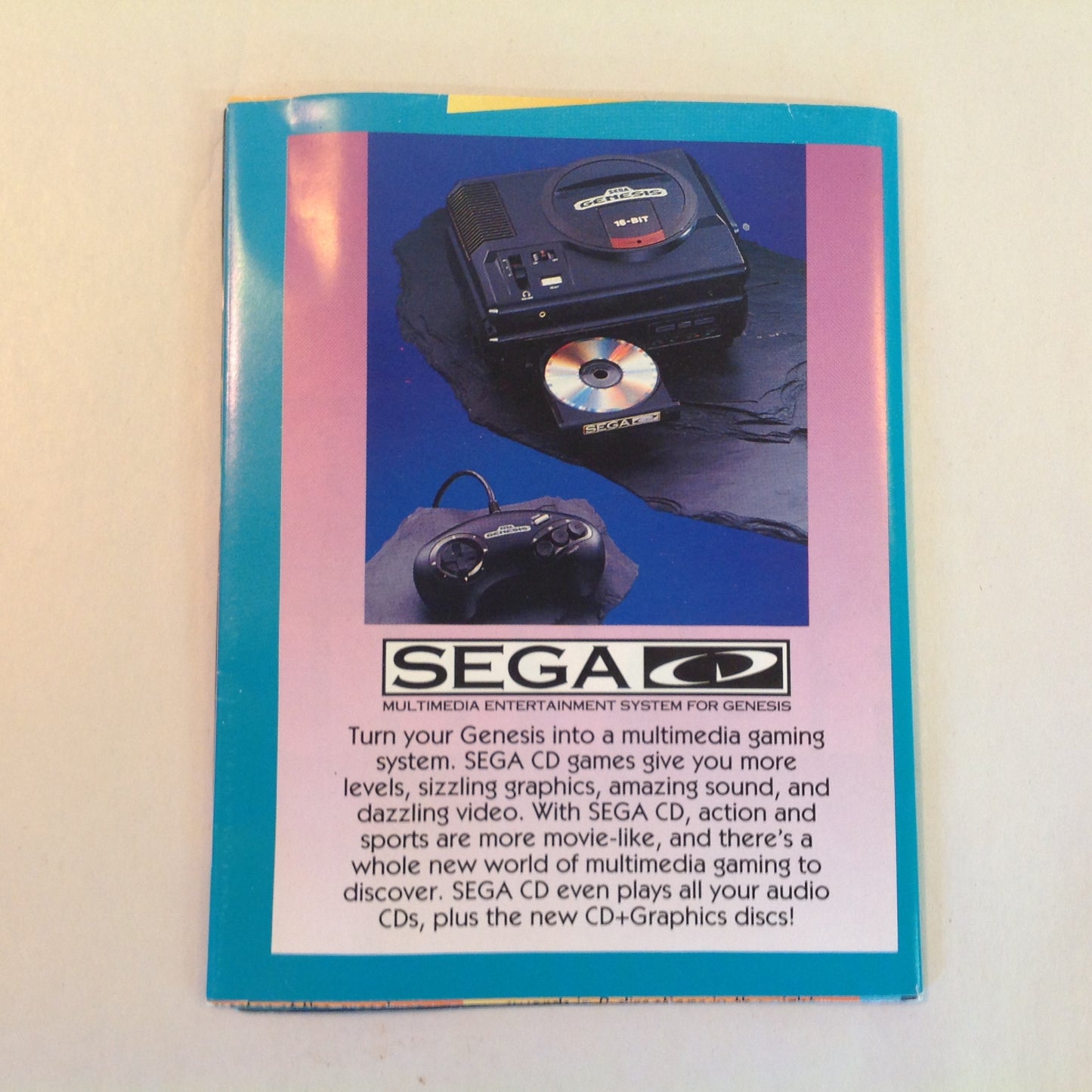 Vintage 1992 Sega Genesis Full Color Brochure Foldout Poster Batman Returns Sonic the Hedgehog 2