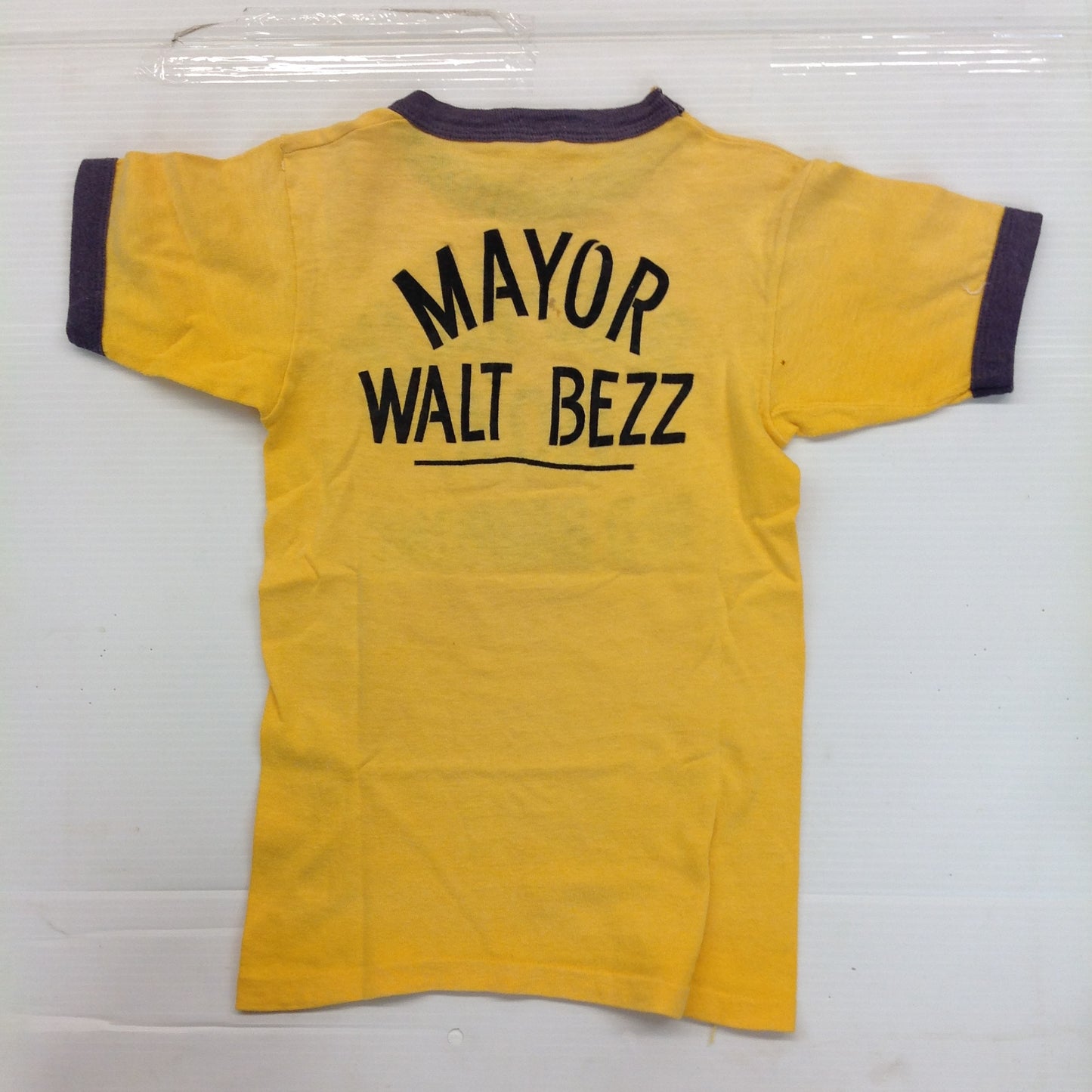 Vintage 1970's Child's Ringer Single Stitch Hem M 28-30 T-Shirt 8 Mile Kelly HOA Red Barrons Mayor Walt Bezz