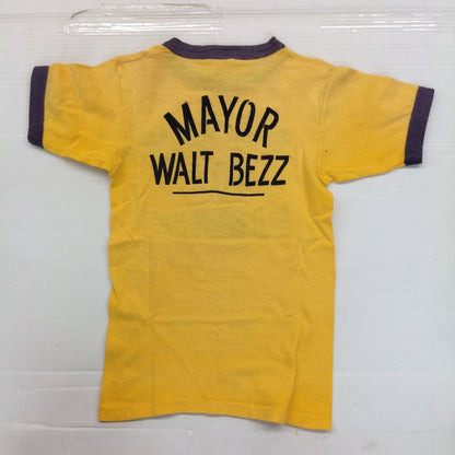 Vintage 1970's Child's Ringer Single Stitch Hem M 28-30 T-Shirt 8 Mile Kelly HOA Red Barrons Mayor Walt Bezz