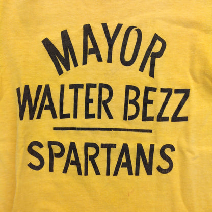 Vintage 1970's Child's Ringer Single Stitch Hem Medium T-Shirt Mayor Walter Bezz Spartans