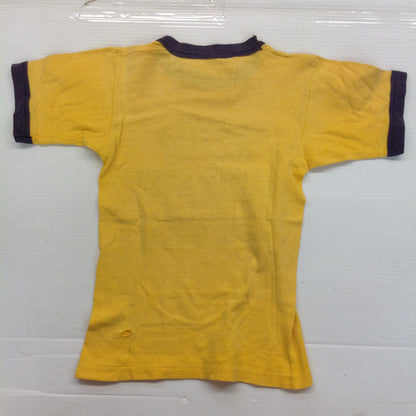 Vintage 1970's Child's Ringer Single Stitch Hem Medium T-Shirt Mayor Walter Bezz Spartans