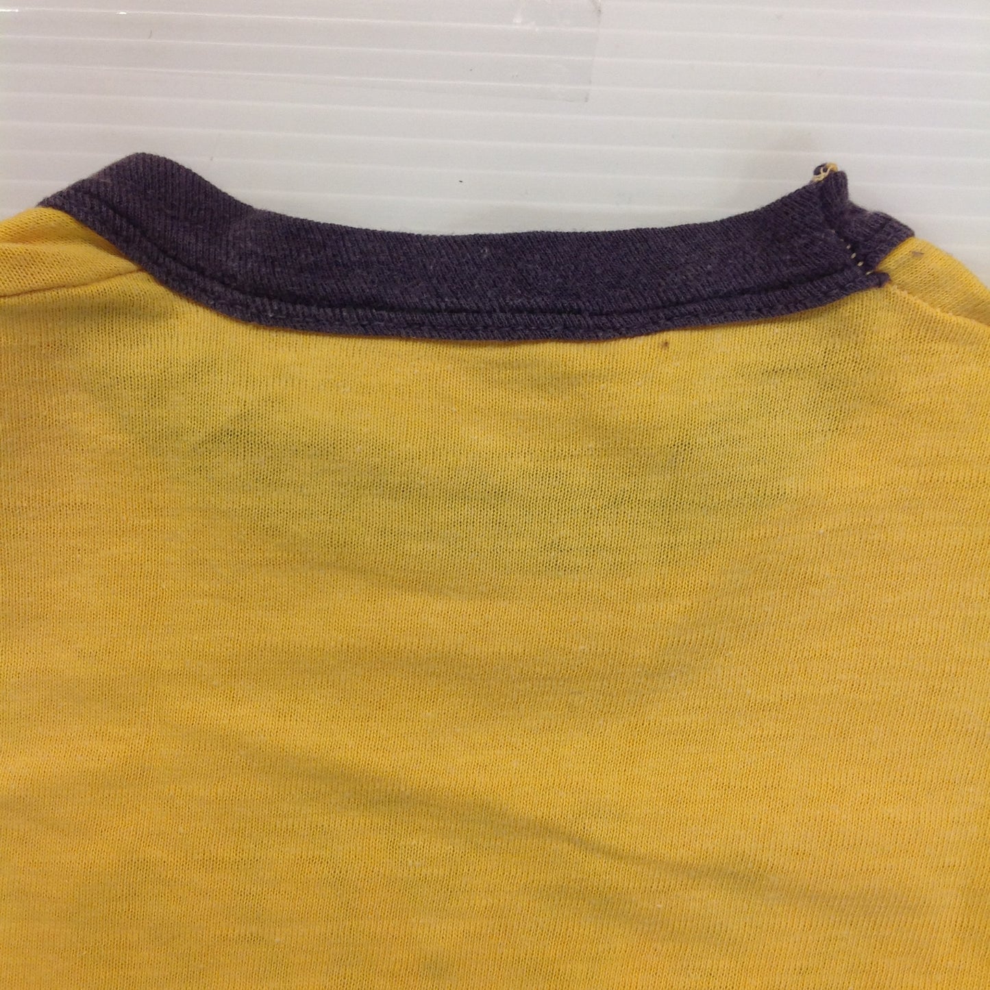 Vintage 1970's Child's Ringer Single Stitch Hem Medium T-Shirt Mayor Walter Bezz Spartans