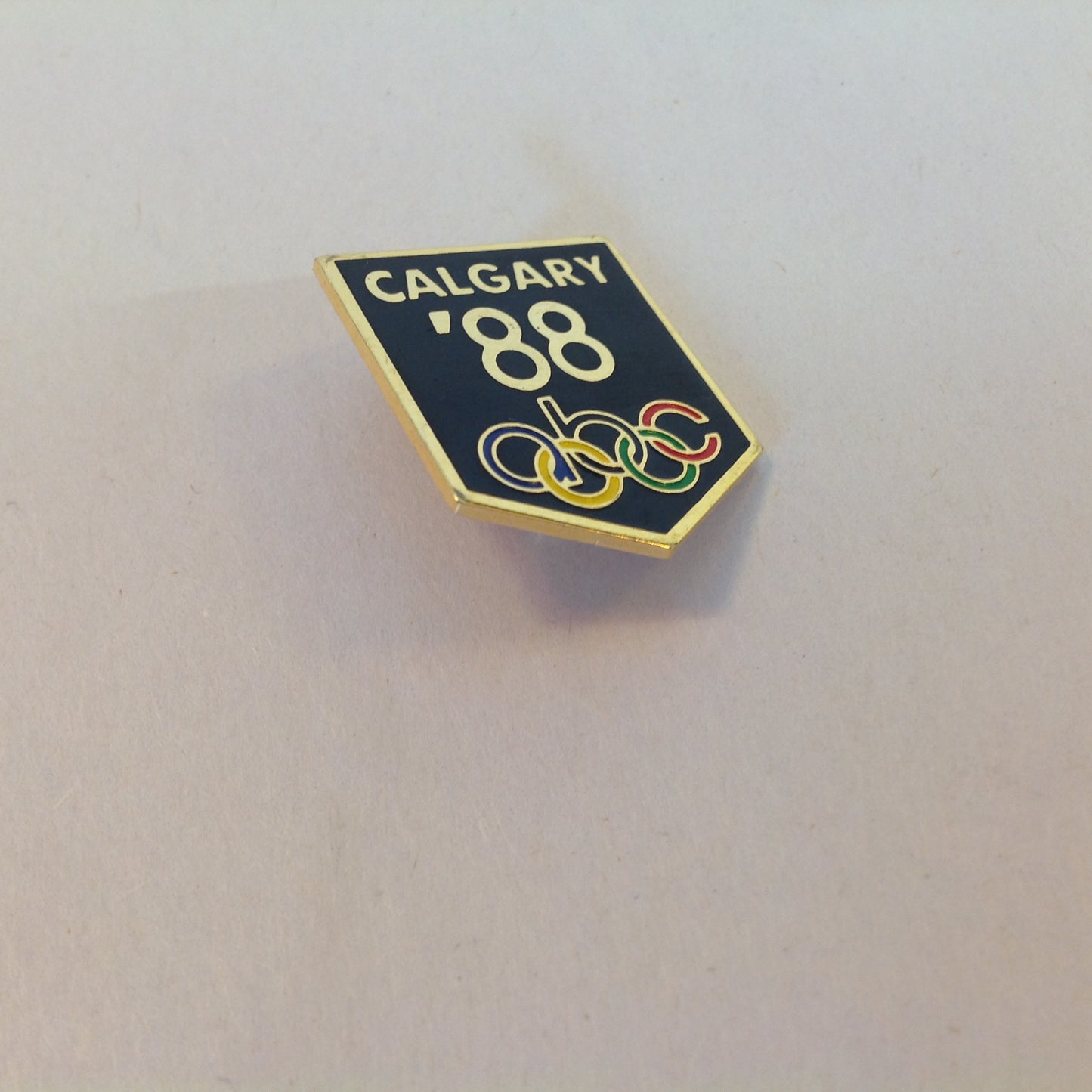 Vintage ABC Calgary 1988 XV Olympic Winter Games 88 Black Shield Promotional Pin