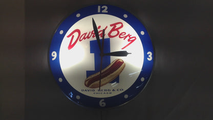 Vintage 1940's-50's Plastic Double Bubble Clock David Berg Chicago Hot Dogs Advertising Products Illuminated