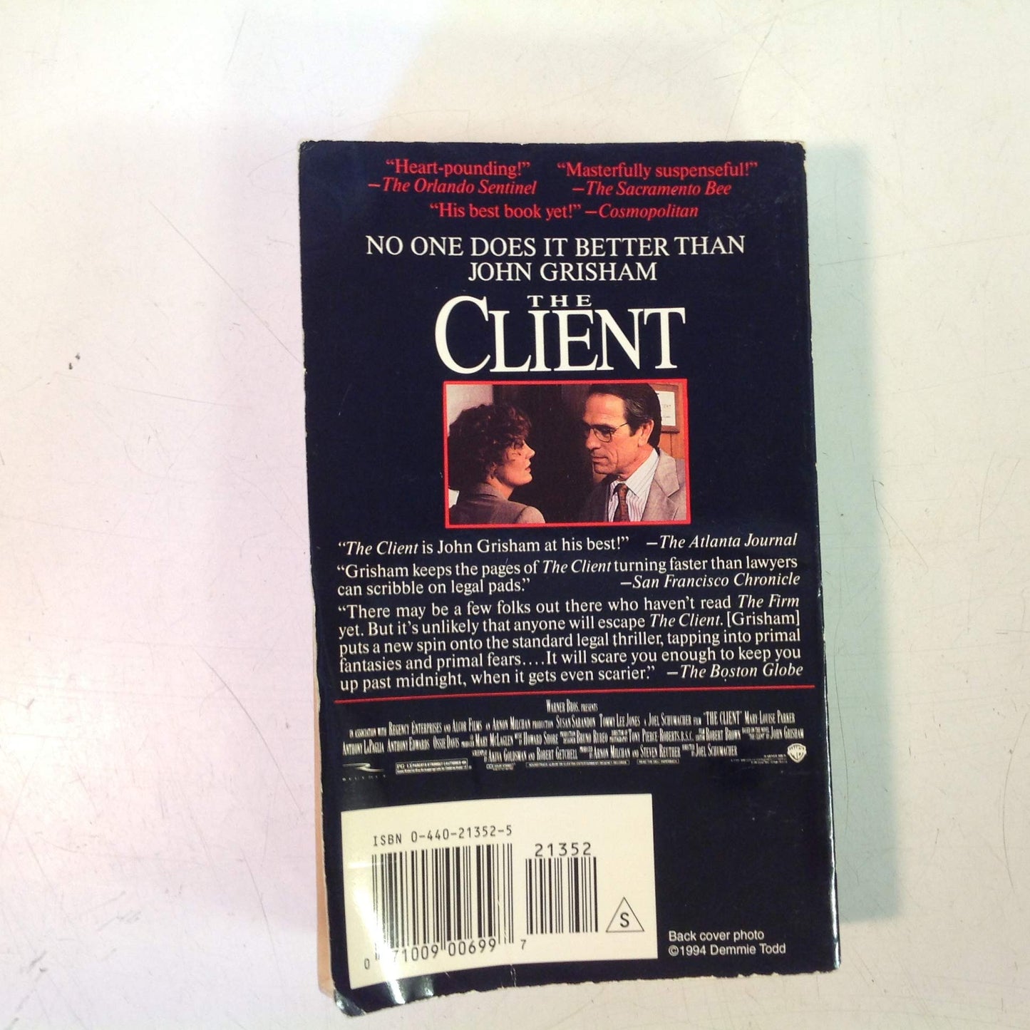 Vintage 1994 Mass Market Paperback The Client (Movie Tie-In Edition) John Grisham