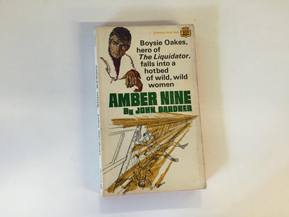 Vintage 1968 Mass Market Paperback Amber Nine John Gardner Fawcett Crest First Edition