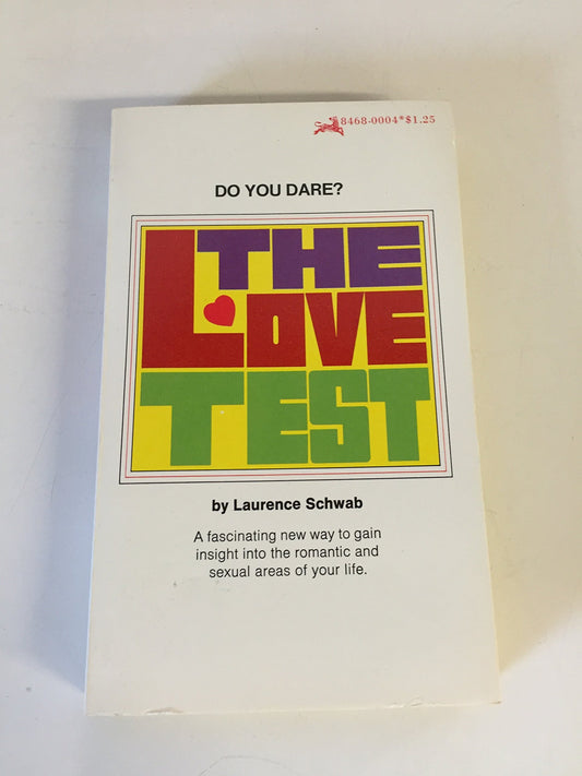 Vintage 1974 Mass Market Paperback The Love Test Laurence Shwab First Edition