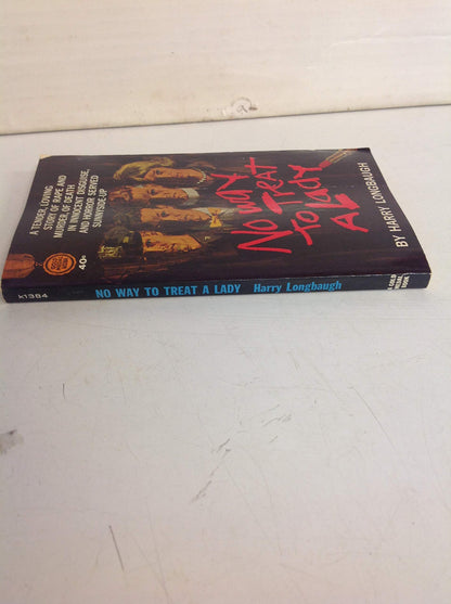 Vintage 1964 Mass Market Paperback No Way To Treat A Lady Harry Longbaugh Fawcett Gold Medal First Printing