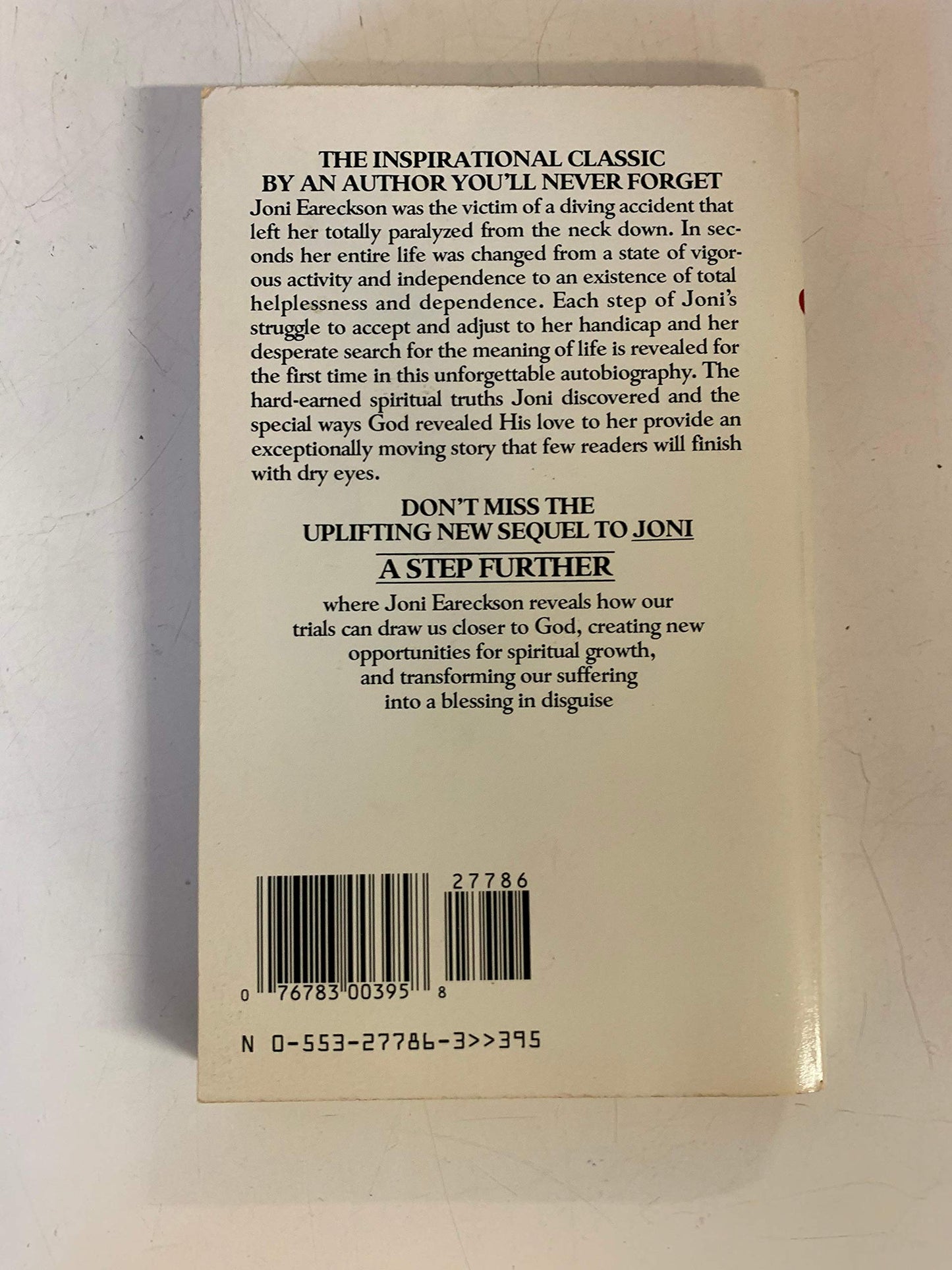 Vintage 1989 Mass Market Paperback Joni Joni Eareckson