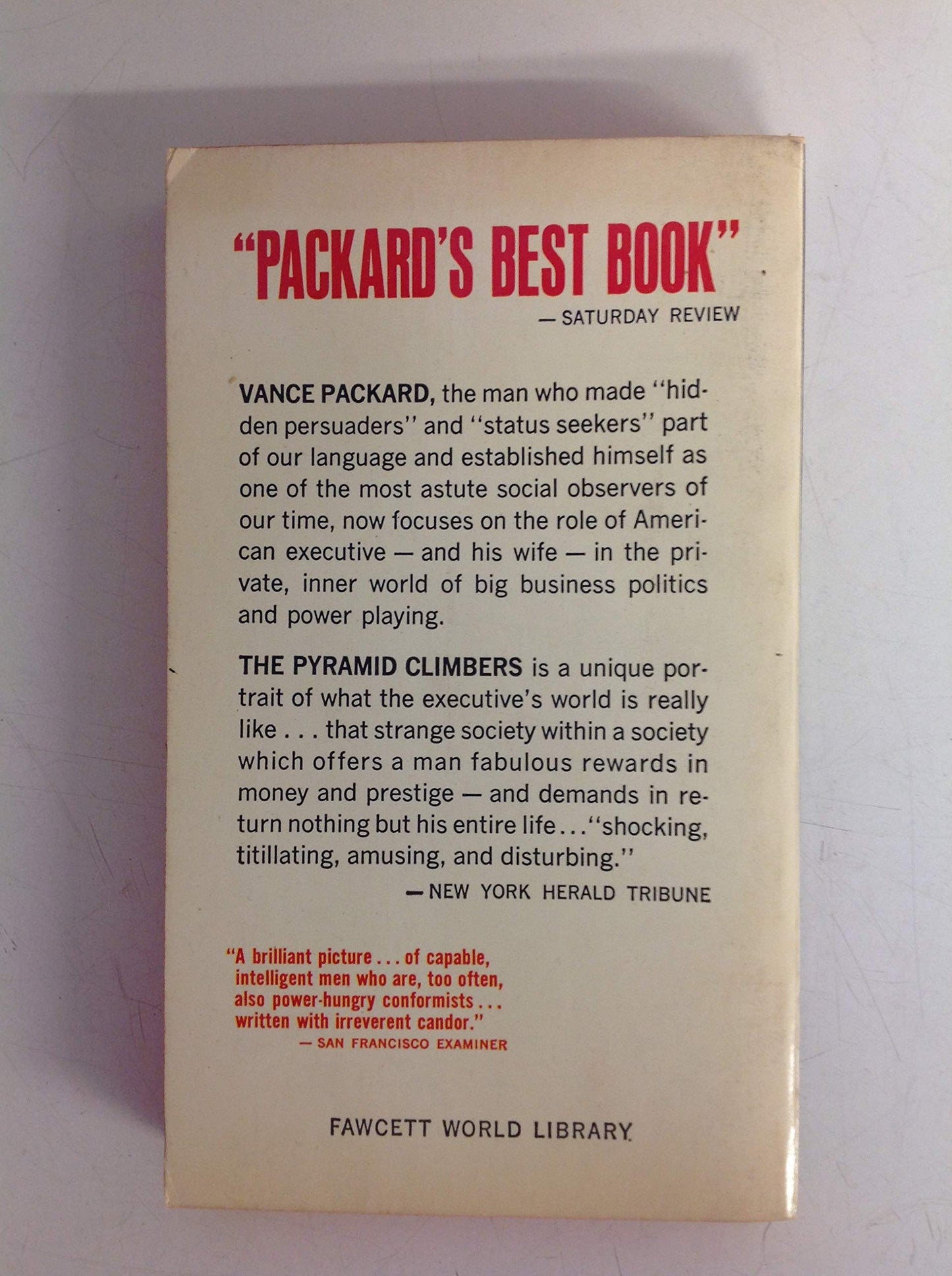 Vintage 1964 Mass Market Paperback The Pyramid Climbers Vance Packard Fawcett Crest First Edition