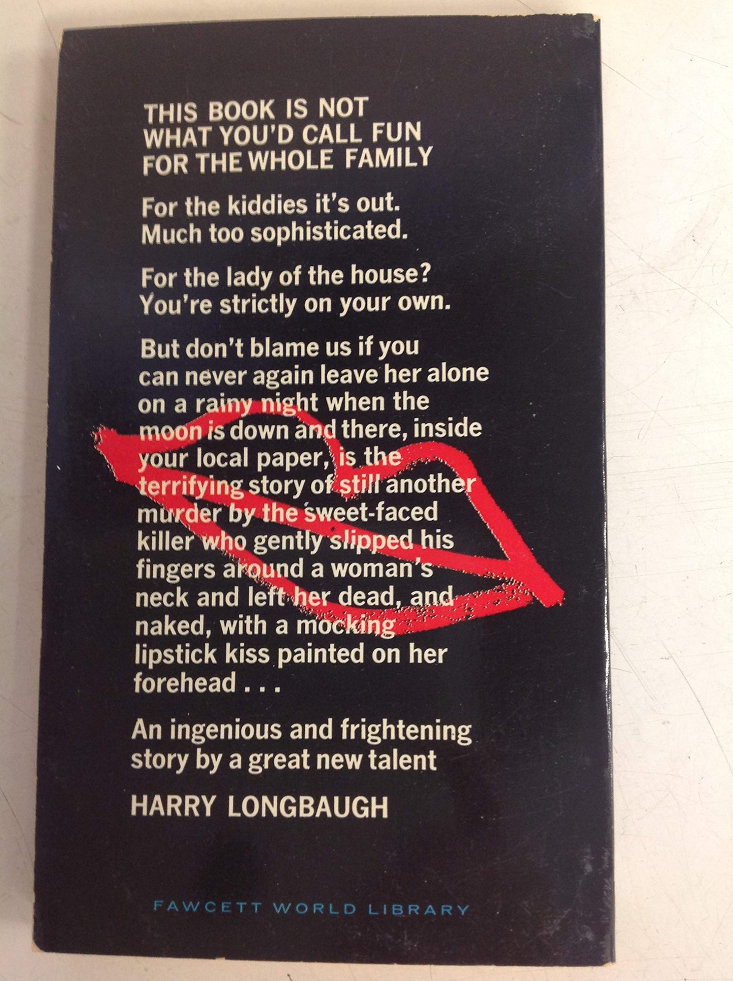 Vintage 1964 Mass Market Paperback No Way To Treat A Lady Harry Longbaugh Fawcett Gold Medal First Printing