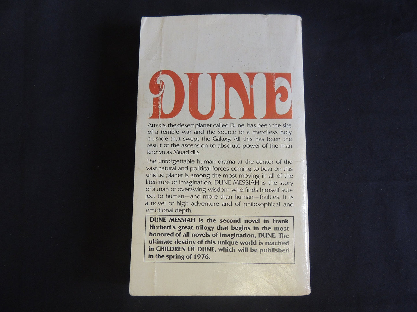 Vintage 1975 Mass Market Paperback Dune Messiah Frank Herbert