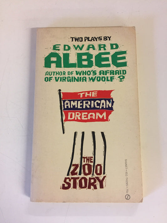 Vintage 1961 Mass Market Paperback Two Plays By Edward Albee The American Dream/The Zoo Story