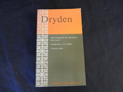 Vintage 1967 Mass Market Paperback Dryden: Three Plays Mermaid Dramabook